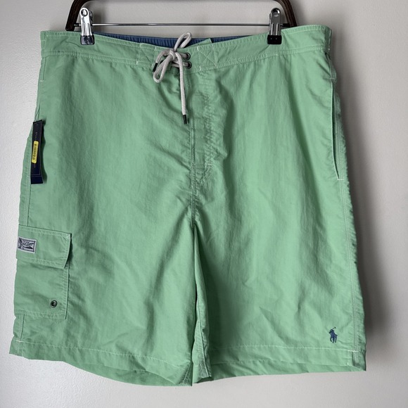Polo Ralph Lauren Other - Vintage Polo Ralph Lauren 8" Swim Trunks Shorts Mens XL Green Lined Beach NWT